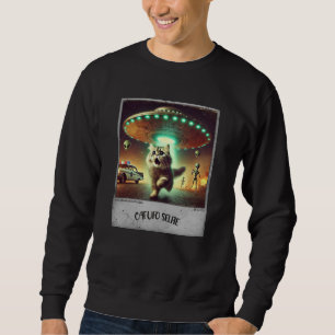 Selfie OVNI de chat : Kitty effrayé (Homme sweat -