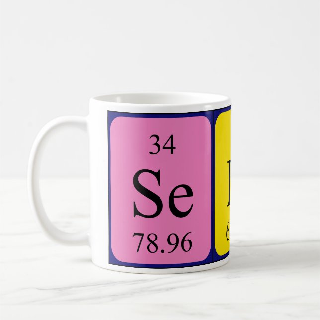 Selina nom de table périodique mug (Gauche)