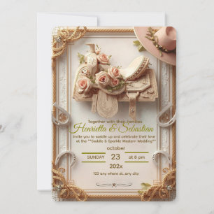 Selle & Étincelle – Invitation de mariage rustique