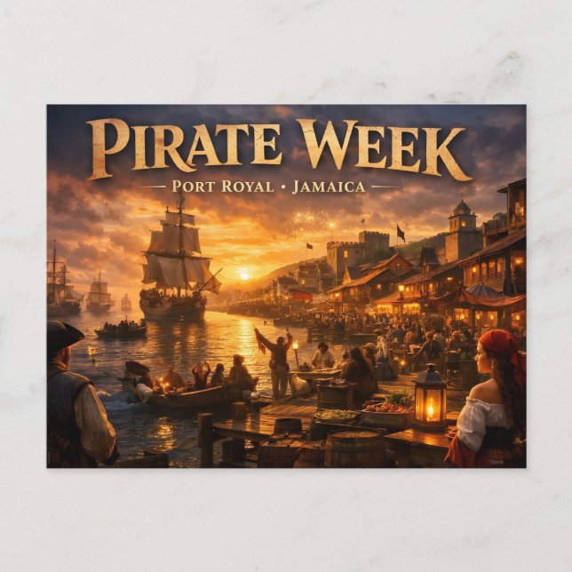 semaine des pirates de Jamaïque carte postale de p (Devant)