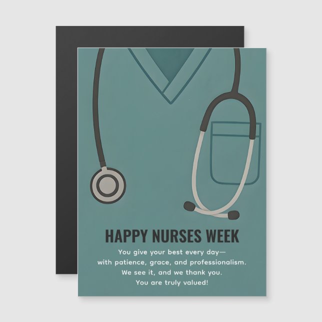 Semaine heureuse des infirmières Carte magnétique  (Devant / Derrière)