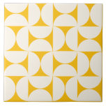 Semi cercles géométriques modernes Jaunes Carreaux<br><div class="desc">les carreaux en demi-cercle jaunes sont le carrelage mural géométrique parfait ou le carrelage au sol pour votre salle de bain ou la cuisine en arrière. Ce carrelage de couleur jaune est une teinte jaune citron avec un demi-cercles crème off pour un décor moderne classique de maison du milieu du...</div>