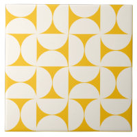Semi cercles géométriques modernes Jaunes Carreaux