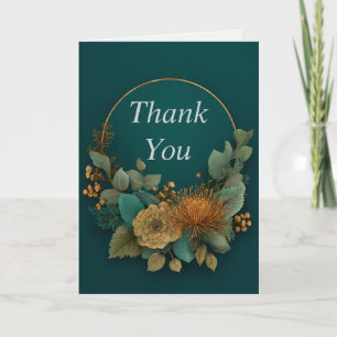 Semi-couronne de fleurs sur Carte de remerciements