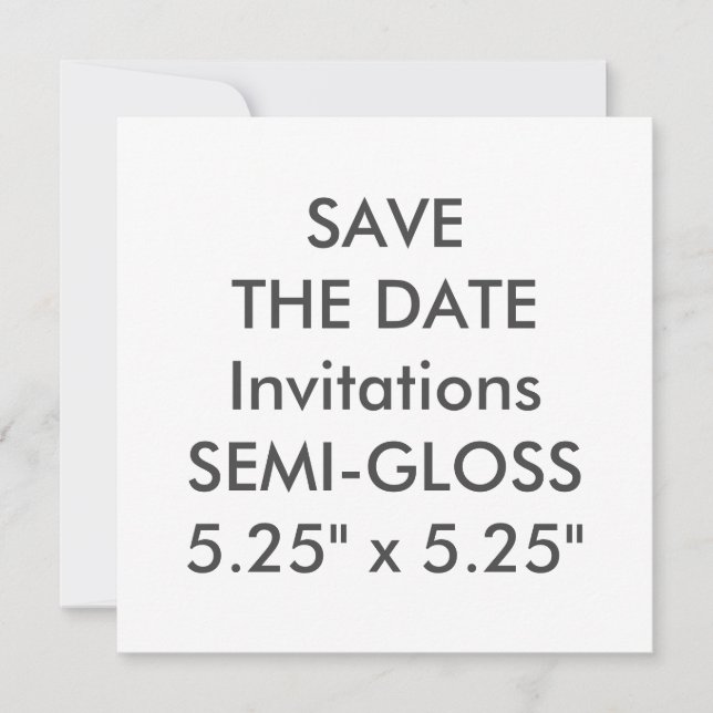 SEMI-GLOSS 110lb Invitations de mariage Carré de 5 (Devant)