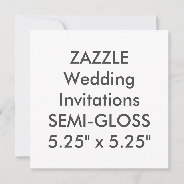 SEMI-GLOSS 110lb Invitations de mariage Carré de 5 (Devant)
