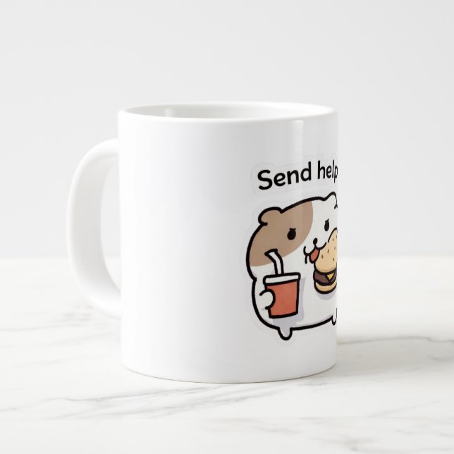 Send Help Funny Coffee Mug – Relatable Stress Meme (Devant gauche)