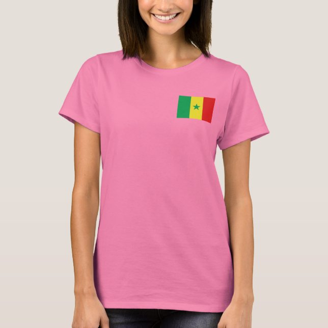Senegal Flag and Map dk T-Shirt (Devant)