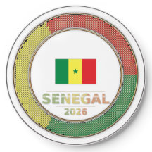 Senegal Football Fan Flag Circular Badge World Cup