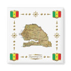 Senegal Map + Flags Magnet