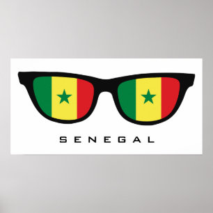 Sénégal Shades texte personnalisé & affiche couleu