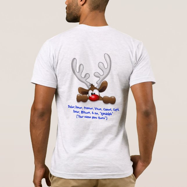 SENS SEC DE L'HUMOUR FUNNY REINDEER GRAY T-SHIRT (Dos)