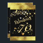 Sensational 70th Birthday Party Invitation<br><div class="desc">J'espère que vous apprécierez cette Invitation Anniversaire avec ces Séquins d'Or et Stars Sensationnel 70ème Anniversaire sur elle. Vous pouvez modifier tous les renseignements personnels sur l'invitation pour répondre à vos besoins. Profitez-en ! https://www.zazzle.com/store/artzdizigns</div>