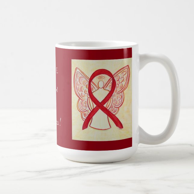 Sensibilisation à l'AVC Angel Ruban Rouge Mug pers (Droite)