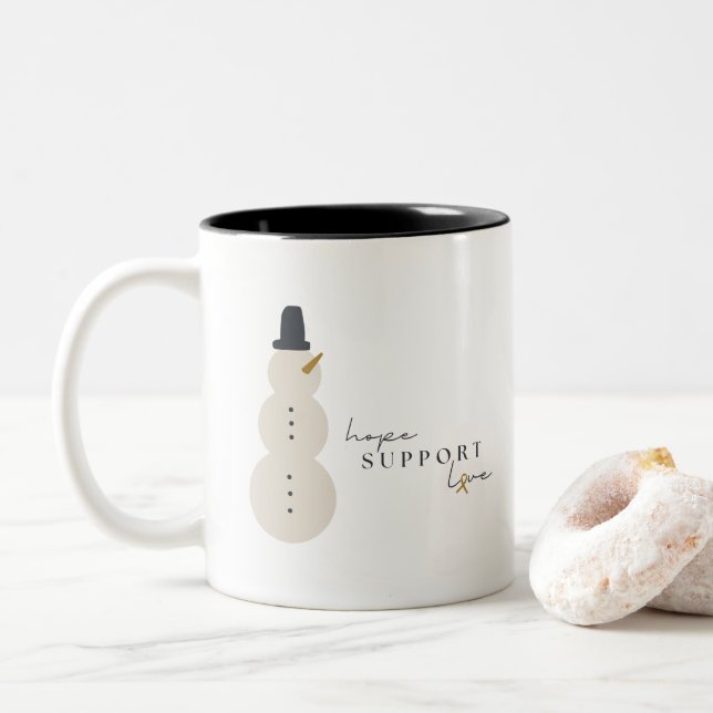 sensibilisation au cancer. Coupes de Mugs de Noël (Avec donut)