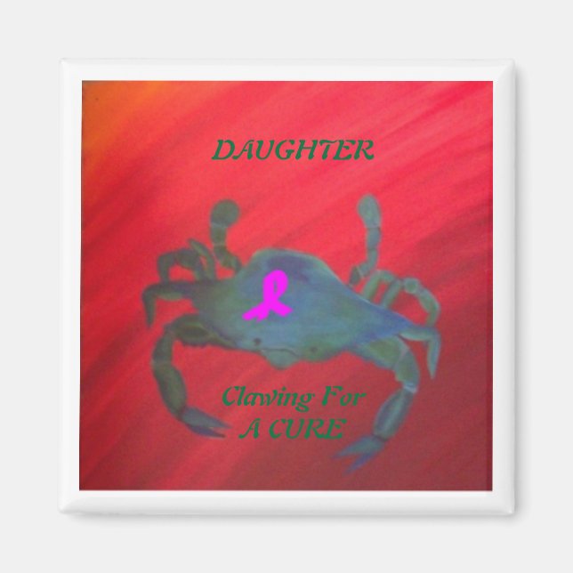 Sensibilisation au cancer du sein Magnet de crabe (Devant)