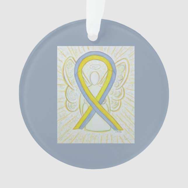 Sensibilisation gris et jaune Ruban Angel Ornement (devant)