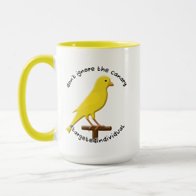Sensibilisation individuelle ciblée Mug canari jau (Gauche)