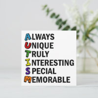 Sensibilisation sur l'autisme Acrostique mignon po