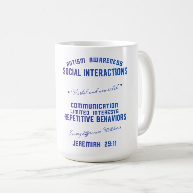 Sensibilisation sur l'autisme classique Mug (Devant droit)