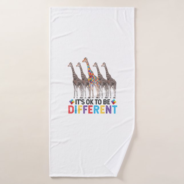 Sensibilisation sur l'autisme Cute Giraffe Animal  (Serviette de bain)