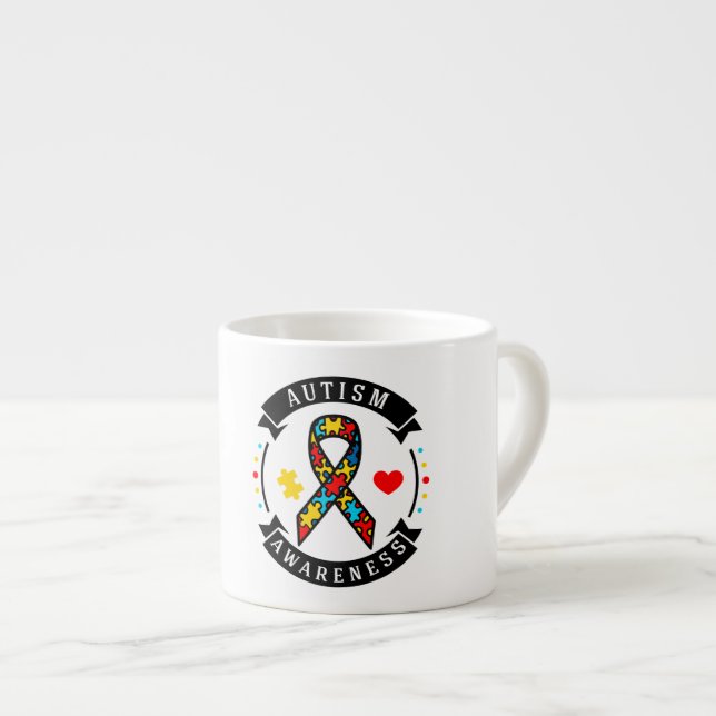 Sensibilisation sur l'autisme-Espresso Mug (Devant droit)