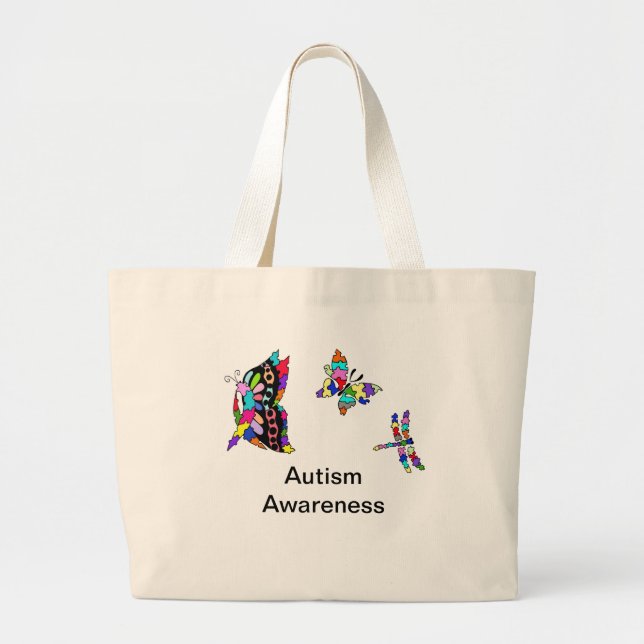 Sensibilisation sur l'autisme papillons Sac fourre (Devant)