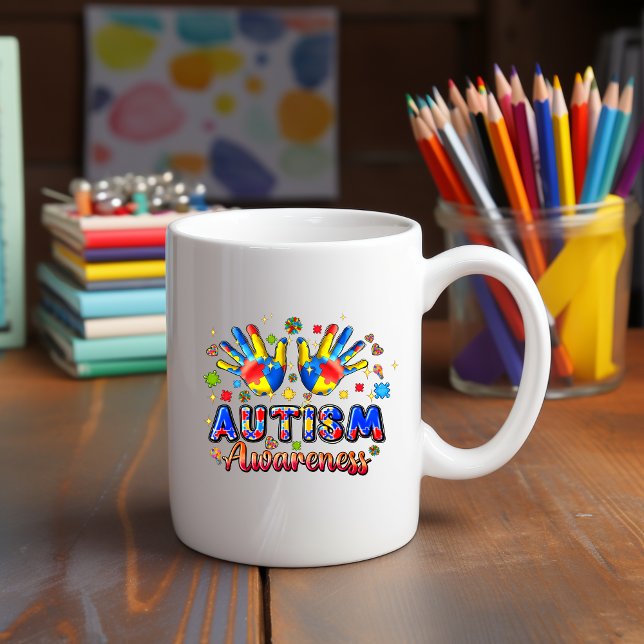 Sensibilisation sur l'autisme Puzzle mains Mug (Créateur téléchargé)