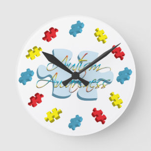 Sensibilisation sur l'autisme Puzzle Piece Horloge
