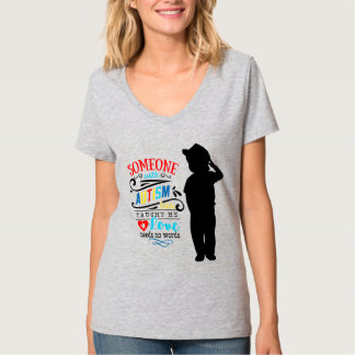 Sensibilisation sur l'autisme - T-shirt à col V de