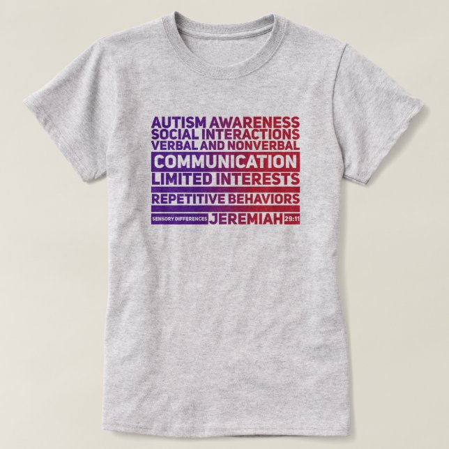 Sensibilisation sur l'autisme - T-shirt de base po (Design devant)