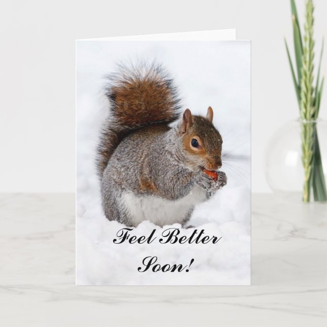 Sentez-vous mieux bientôt Squirrel Carte de voeux (Devant)
