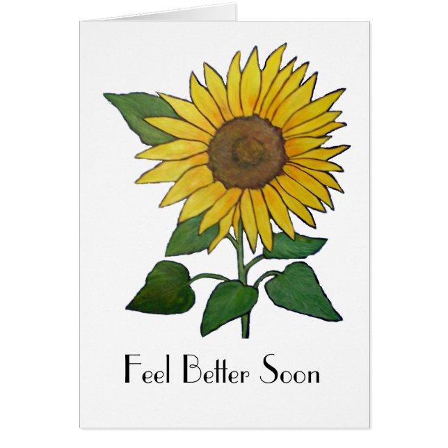 Sentez-vous mieux bientôt Sunflower Card (Devant)
