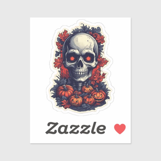 Sentiment Gourd geous Ce Sticker Halloween - crâne (Feuille)