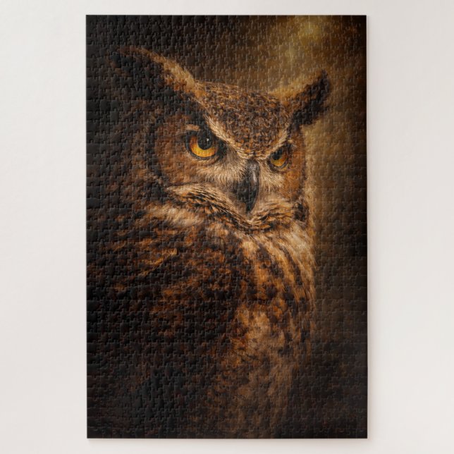 Sentinel du soir | Art du hibou | Puzzle (Vertical)