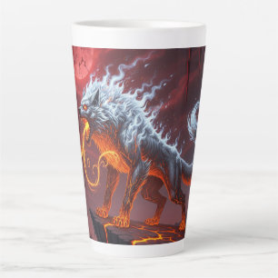 Sentinelle infernale Lava Wolf Latte Mug