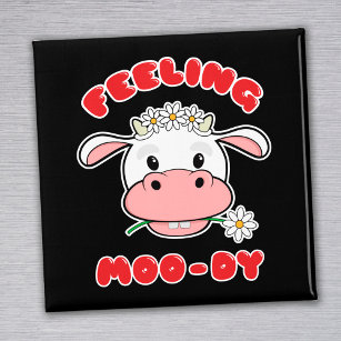 Sentir Moo-dy   Magnet de citation de vaches de ca