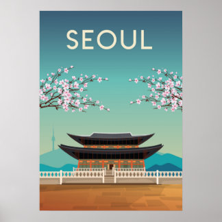 Seoul Korea travel poster