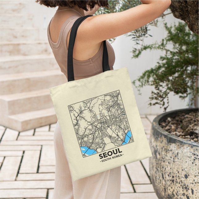 Seoul, South Korea City Map Tote Bag (Créateur téléchargé)