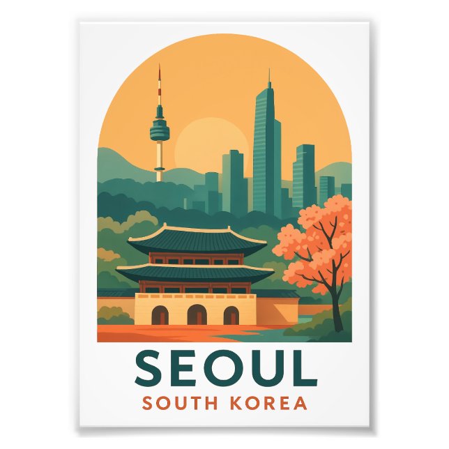 Seoul South Korea Poster – Vintage Travel Art (Devant)