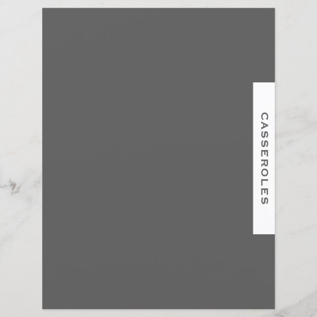 Séparateur de recettes | Casseroles | Gris et Blan (Devant)
