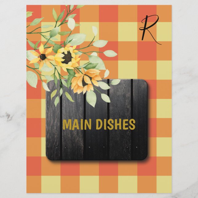 Séparateur organisateur de recettes rustique à pla (Devant)