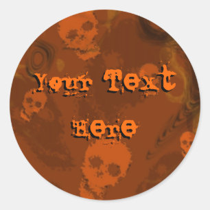 Séparateurs de crâne Autocollant orange 'Your Text