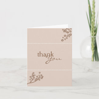 Sepia Brown Branch Design Carte de remerciements