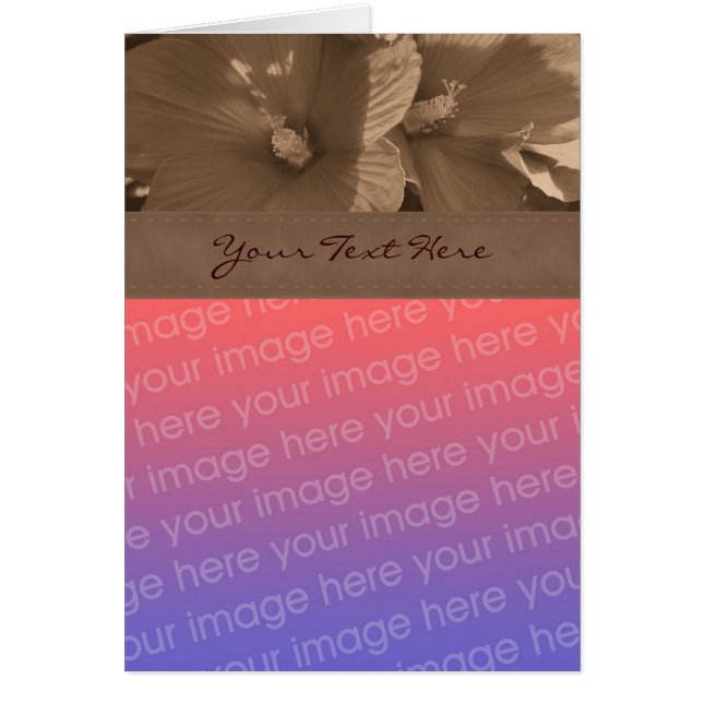 Sepia Hibiscus Flower Carte photo (Devant)