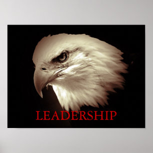 Sepia Motivation Leadership Eagle Eyes Poster