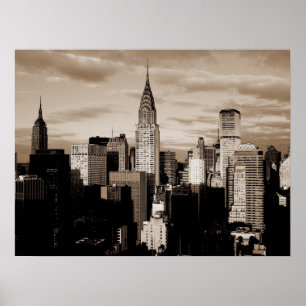 Sepia New York City Ink Poster croquis