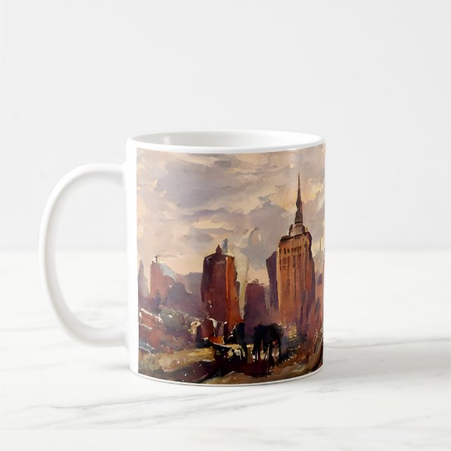 Sepia NYC Skyline Pastoral Mug (Gauche)