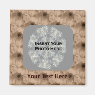 Sepia Peony Flowers Magnet photo
