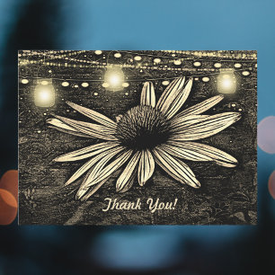 Sépia Toned Conflower sous Jar Lights Merci